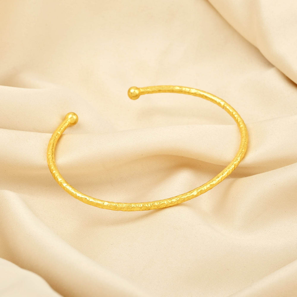Open Cuff Hammered Metal Bangle Bracelets - La Vitá Jewels
