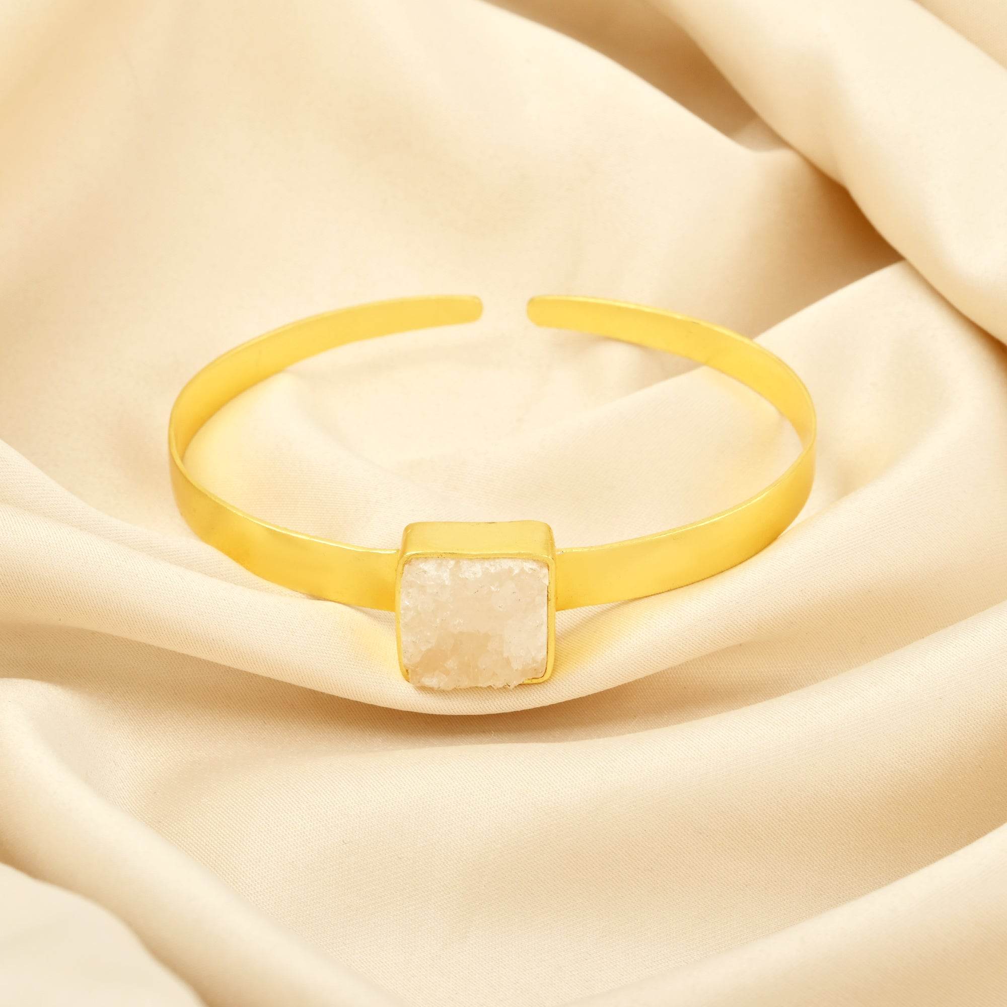 Druzy Gemstone Adjustable Bangles - La Vitá Jewels