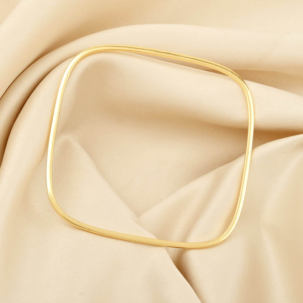 Square shape Plain Metal Bangle Bracelets - La Vitá Jewels