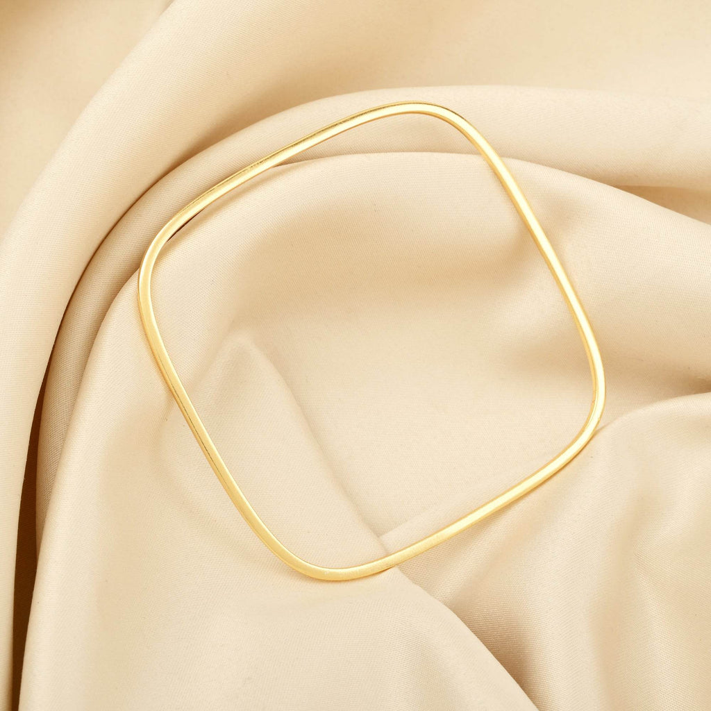 Square shape Plain Metal Bangle Bracelets - La Vitá Jewels