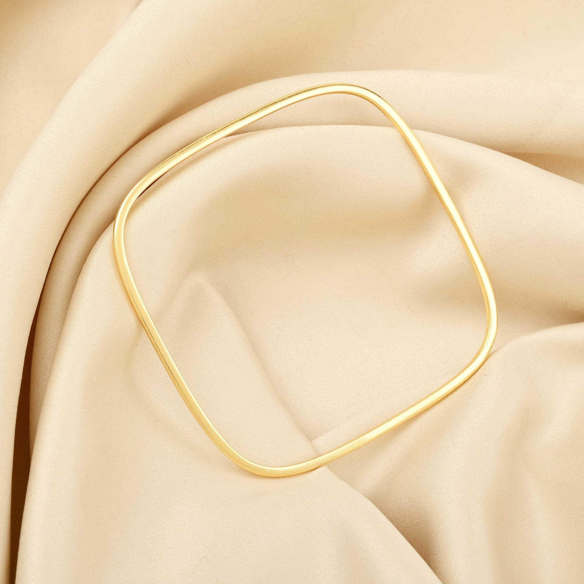 Square shape Plain Metal Bangle Bracelets - La Vitá Jewels