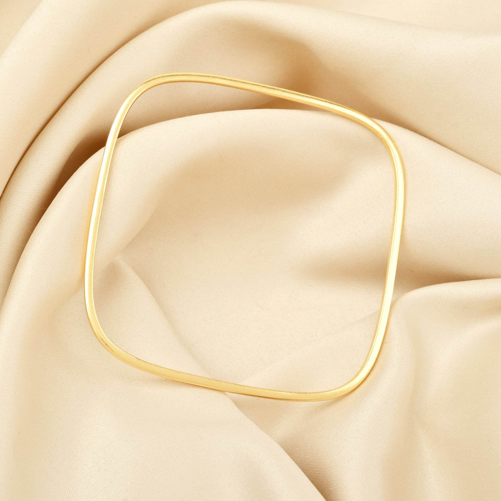 Square shape Plain Metal Bangle Bracelets - La Vitá Jewels
