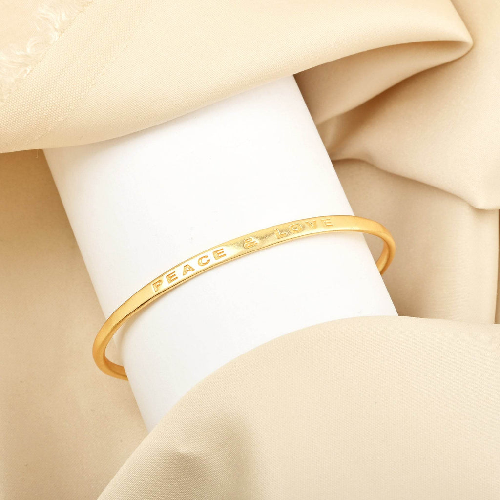 Custom Letter Open Cuff Bangle Bracelets - La Vitá Jewels
