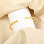 Open Cuff Hammered Metal Bangle Bracelets - La Vitá Jewels