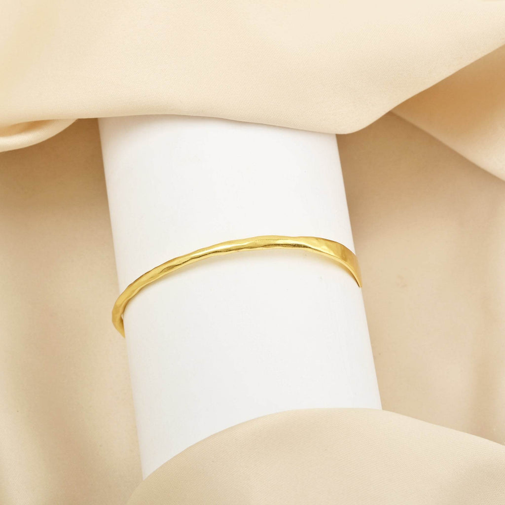 Hammered Metal Open Cuff Adjustable Bangles - La Vitá Jewels