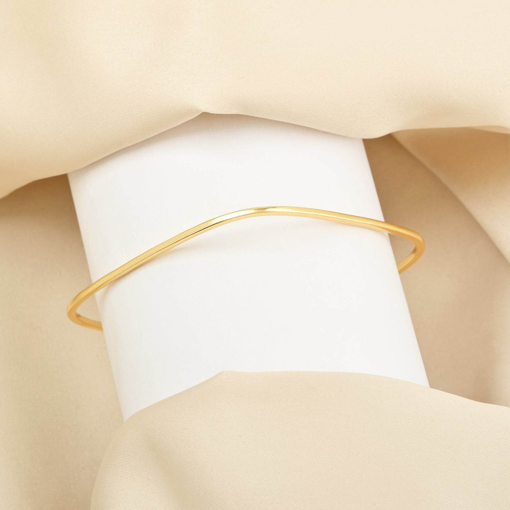Square shape Plain Metal Bangle Bracelets - La Vitá Jewels