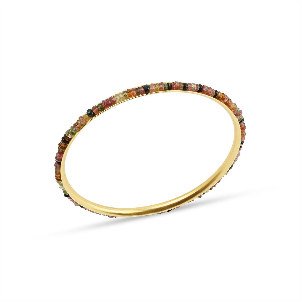 Multi Tourmaline and Amethyst Beads Bangles - La Vitá Jewels