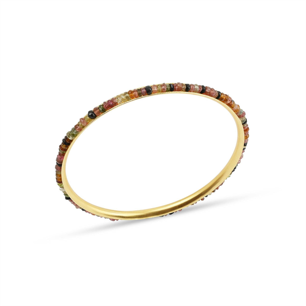 Multi Tourmaline and Amethyst Beads Bangles - La Vitá Jewels