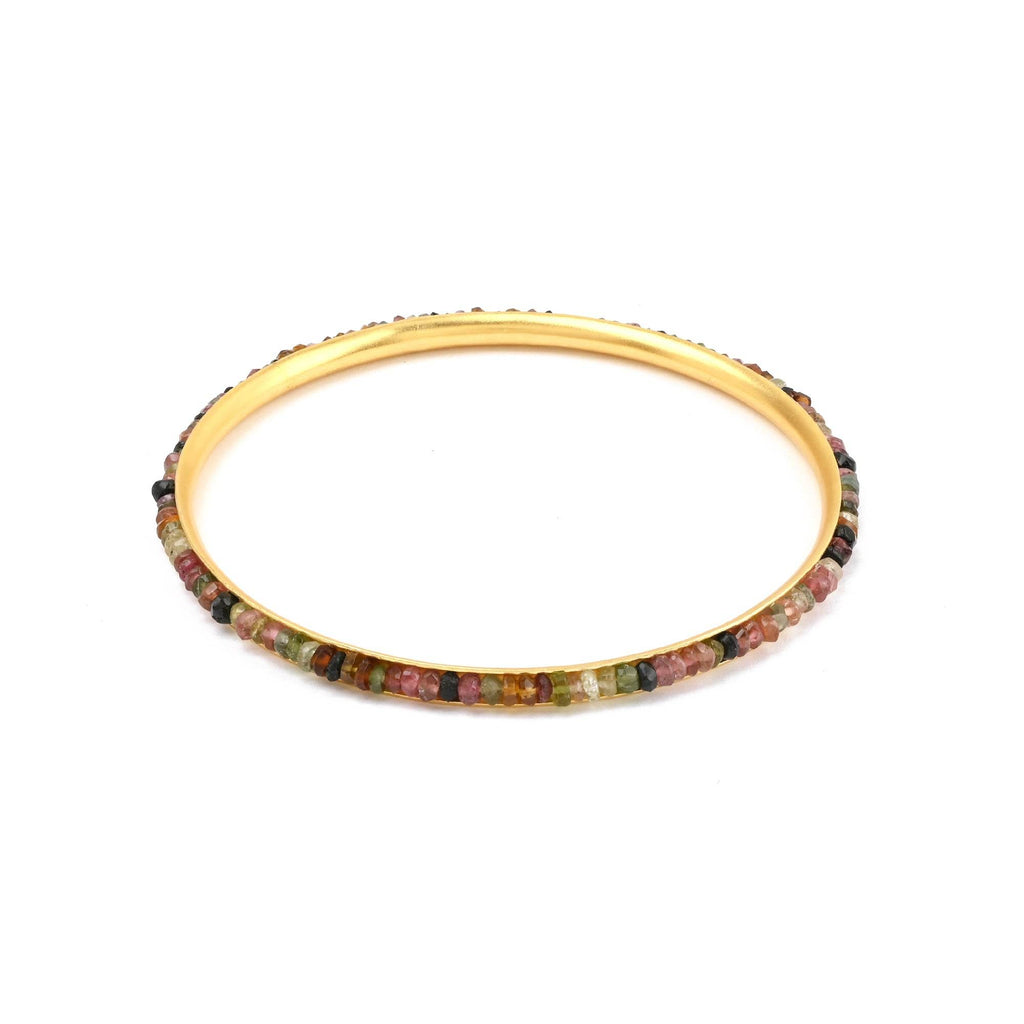 Multi Tourmaline and Amethyst Beads Bangles - La Vitá Jewels