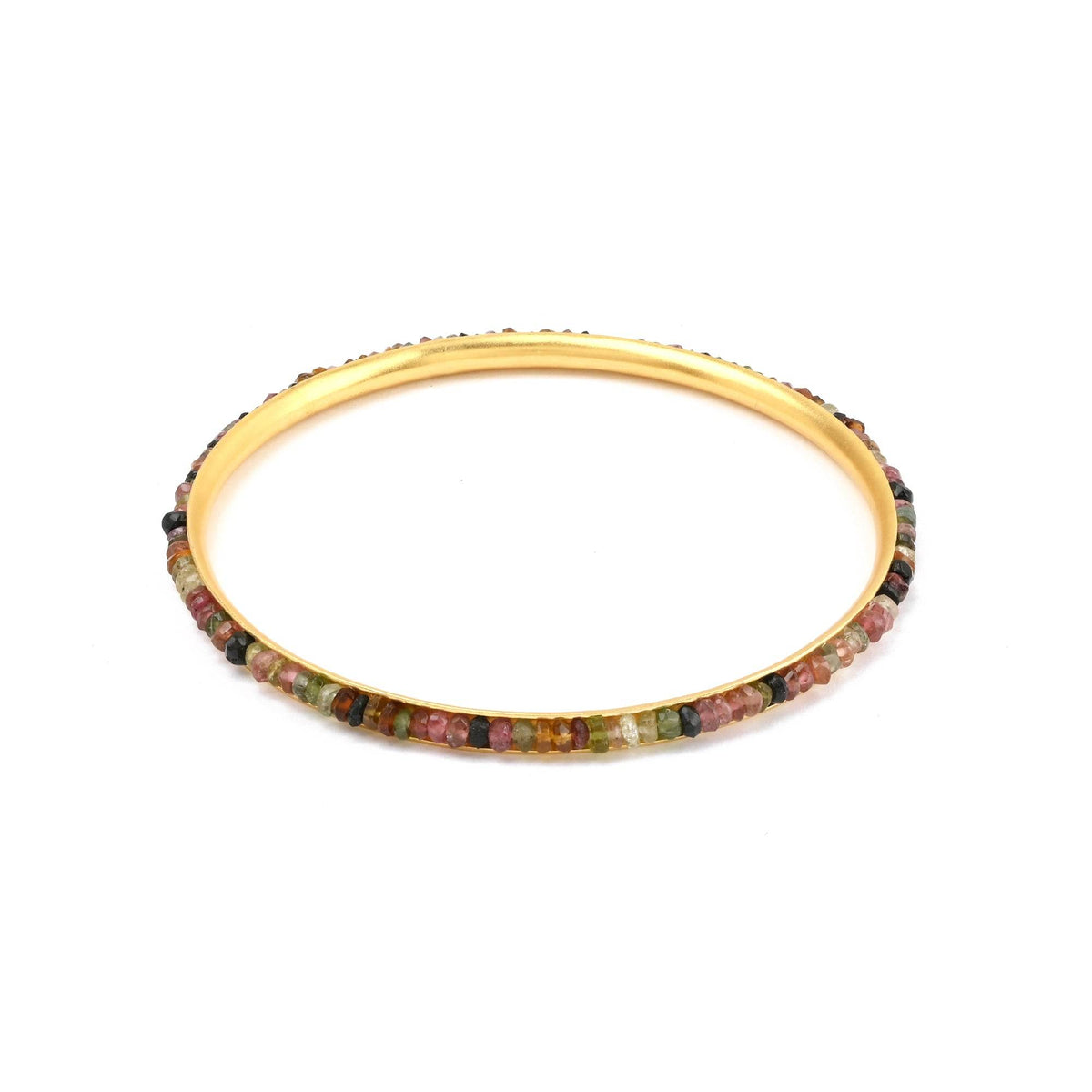 Multi Tourmaline and Amethyst Beads Bangles - La Vitá Jewels