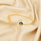 London Blue Topaz Gemstone Adjustable Bangles - La Vitá Jewels