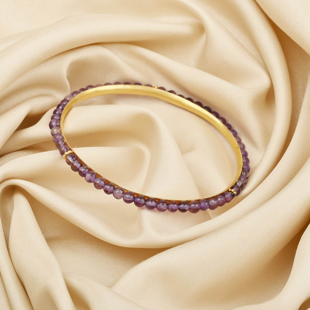 Multi Tourmaline and Amethyst Beads Bangles - La Vitá Jewels