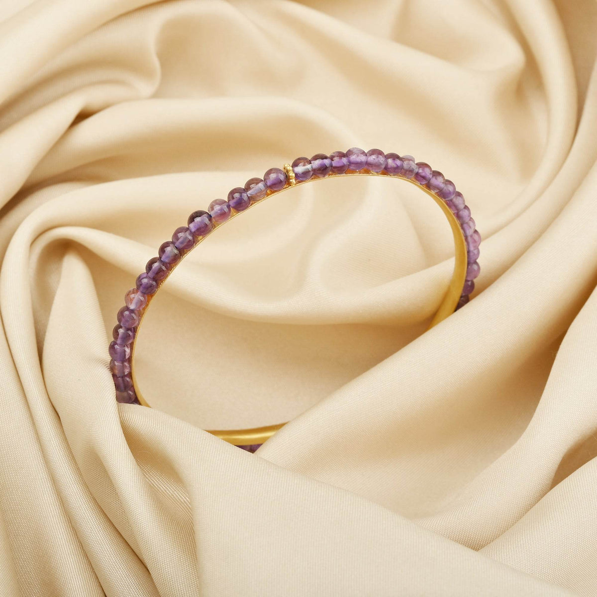 Multi Tourmaline and Amethyst Beads Bangles - La Vitá Jewels