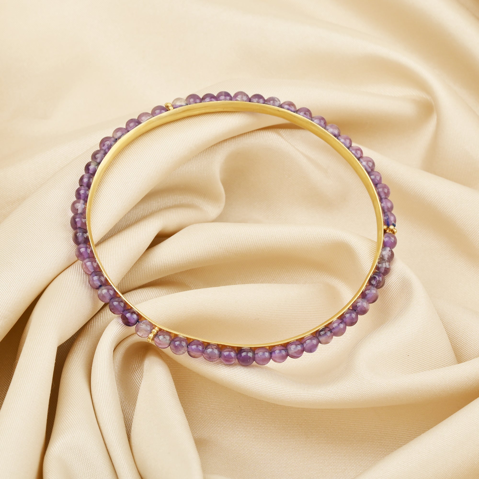 Multi Tourmaline and Amethyst Beads Bangles