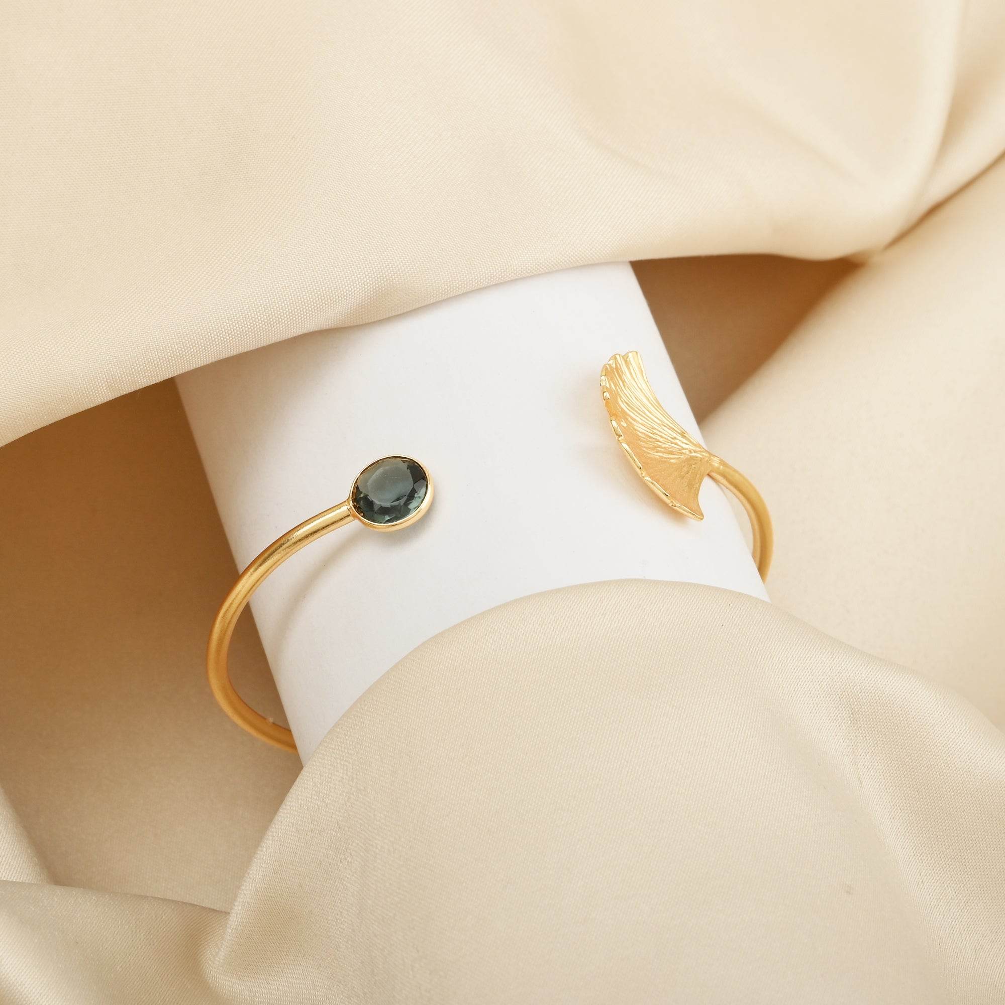 London Blue Topaz Gemstone Adjustable Bangles - La Vitá Jewels