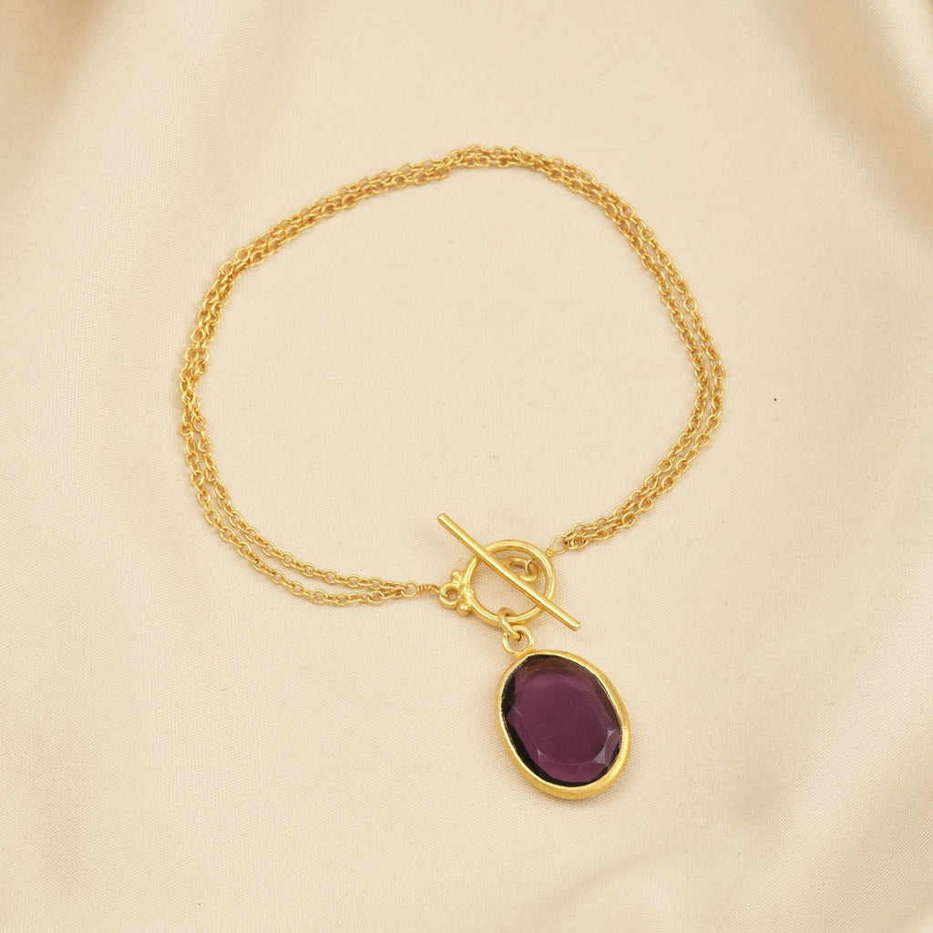925 Silver Amethyst and Prehnite Gemstone Bracelets - La Vitá Jewels