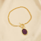 925 Silver Amethyst and Prehnite Gemstone Bracelets - La Vitá Jewels
