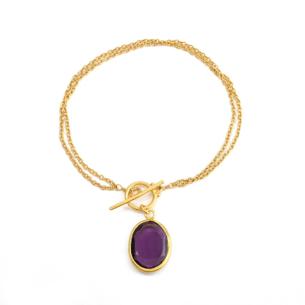 925 Silver Amethyst and Prehnite Gemstone Bracelets - La Vitá Jewels