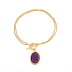 925 Silver Amethyst and Prehnite Gemstone Bracelets - La Vitá Jewels