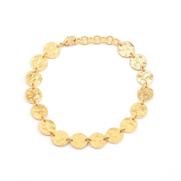 Round Disc Hammered Statement Bracelets - La Vitá Jewels