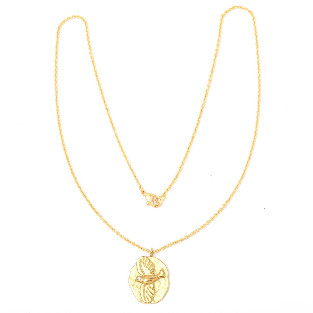 Birds Texture with White Cubic Zirconia Necklaces - La Vitá Jewels