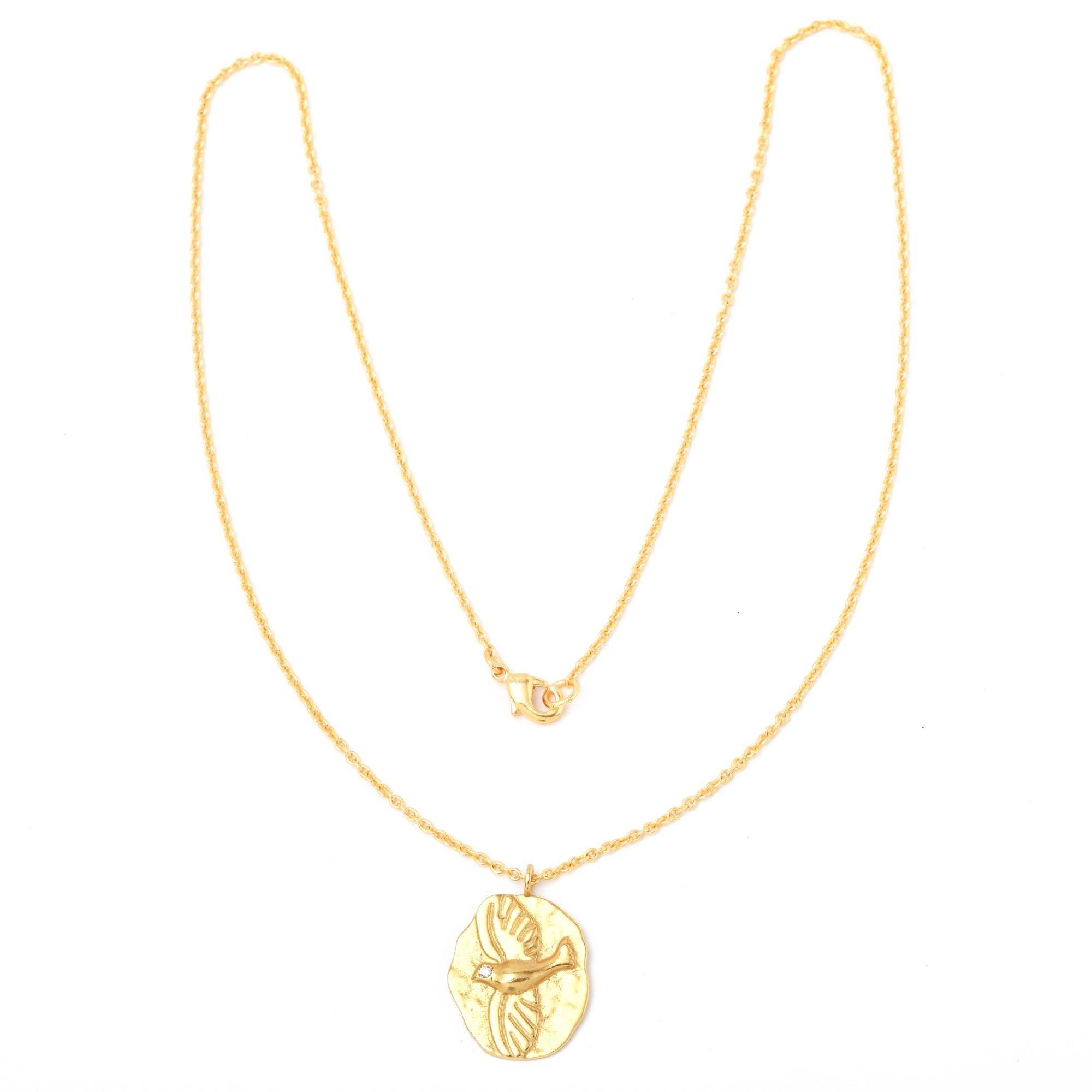 Birds Texture with White Cubic Zirconia Necklaces - La Vitá Jewels