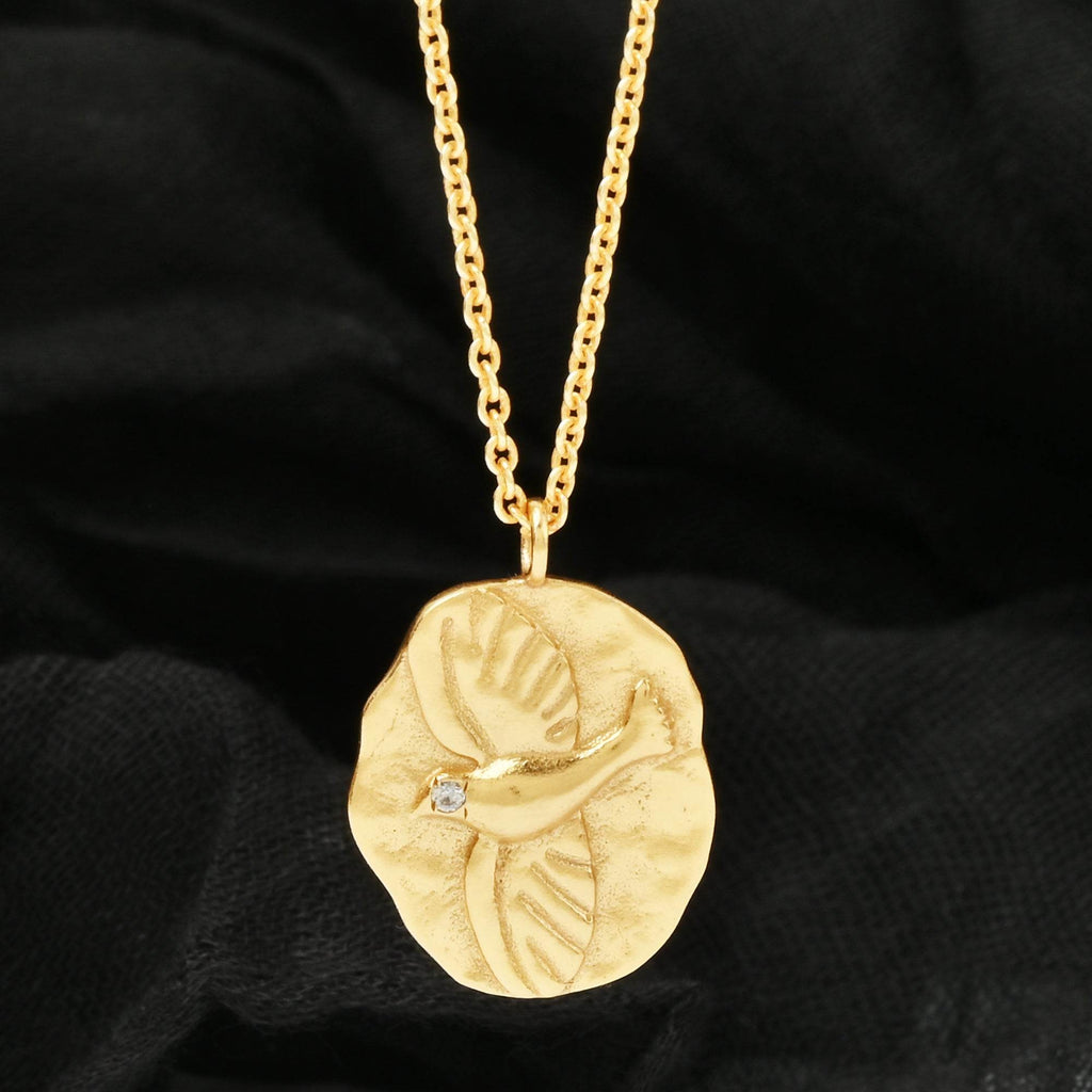 Birds Texture with White Cubic Zirconia Necklaces - La Vitá Jewels