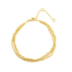 Three Layer Chain with Metal Beads Bracelets - La Vitá Jewels