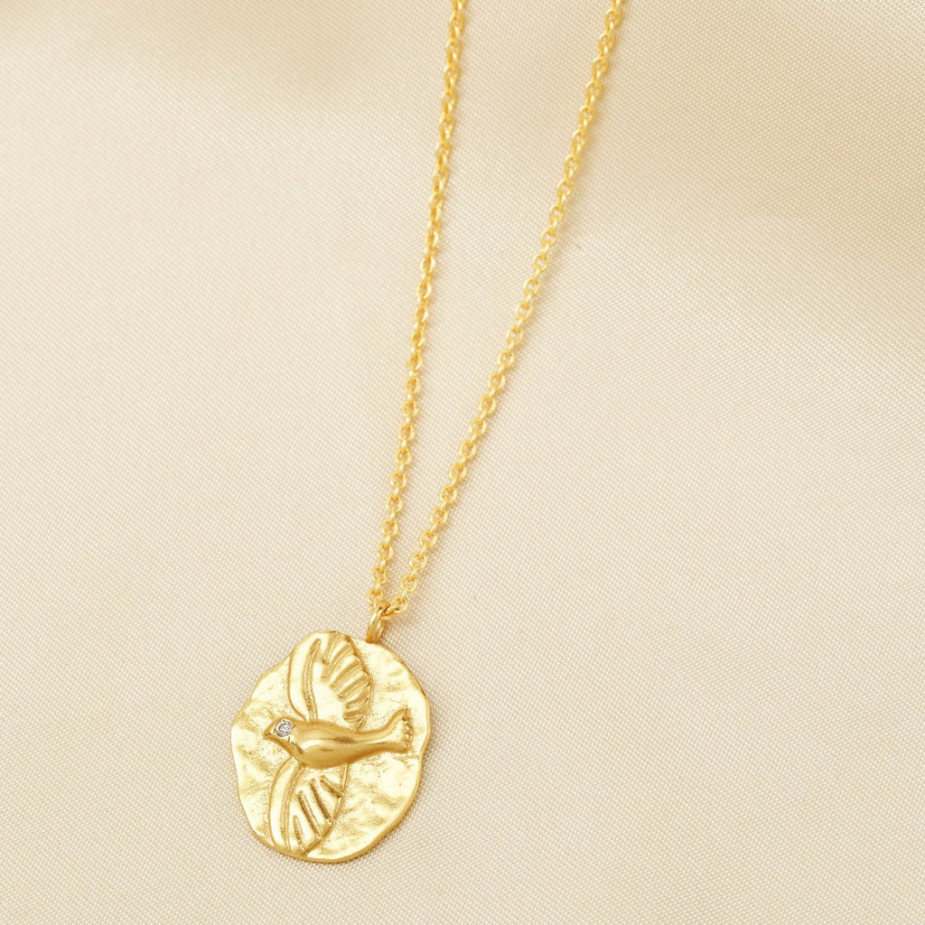 Birds Texture with White Cubic Zirconia Necklaces - La Vitá Jewels