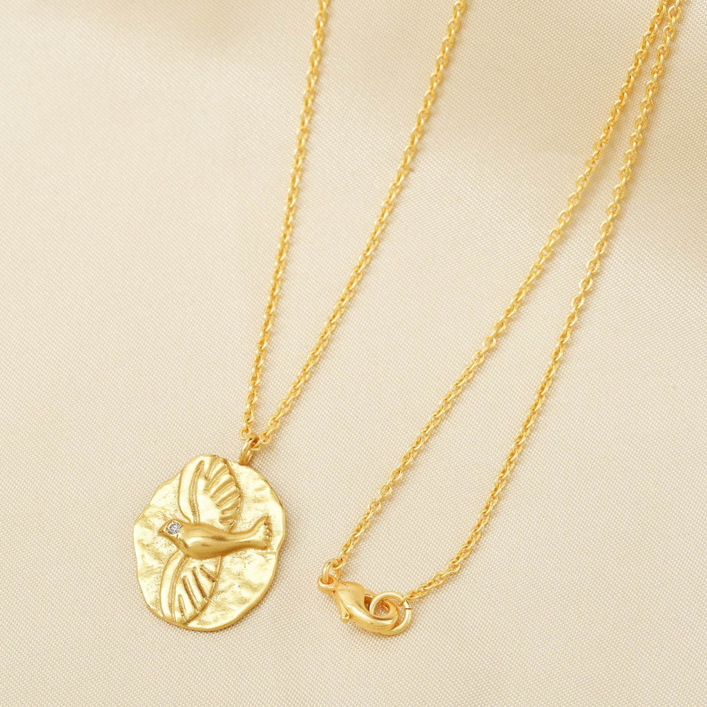 Birds Texture with White Cubic Zirconia Necklaces - La Vitá Jewels