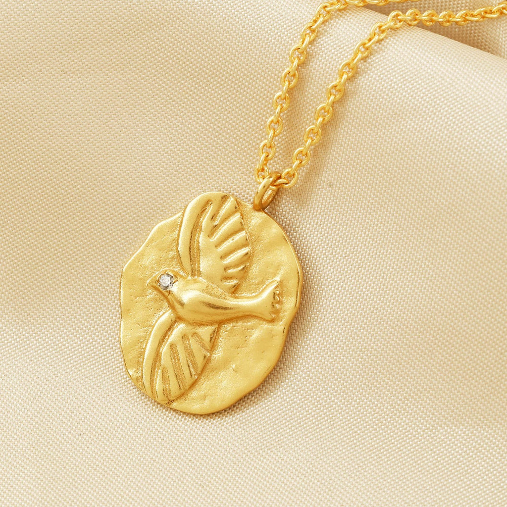 Birds Texture with White Cubic Zirconia Necklaces - La Vitá Jewels