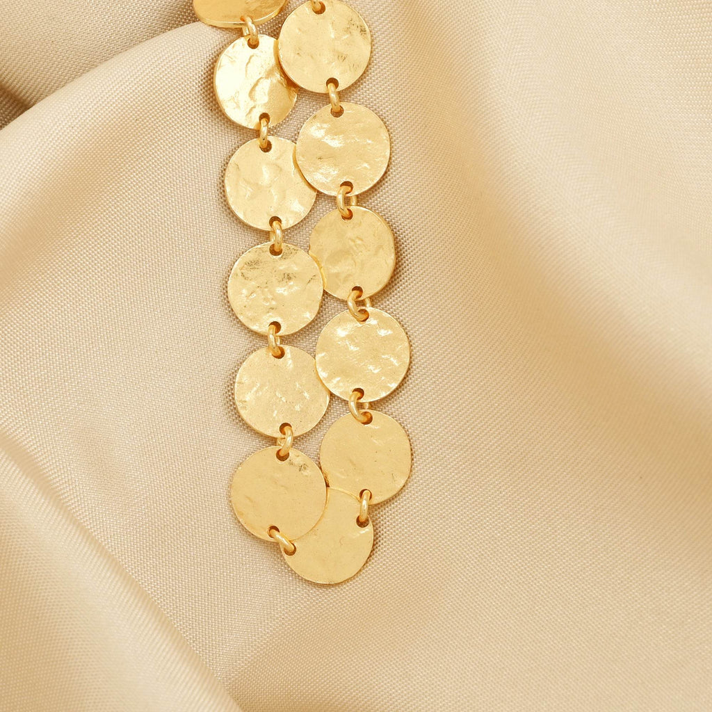 Round Disc Hammered Statement Bracelets - La Vitá Jewels