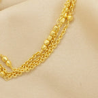 Three Layer Chain with Metal Beads Bracelets - La Vitá Jewels