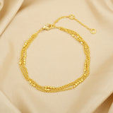 Three Layer Chain with Metal Beads Bracelets