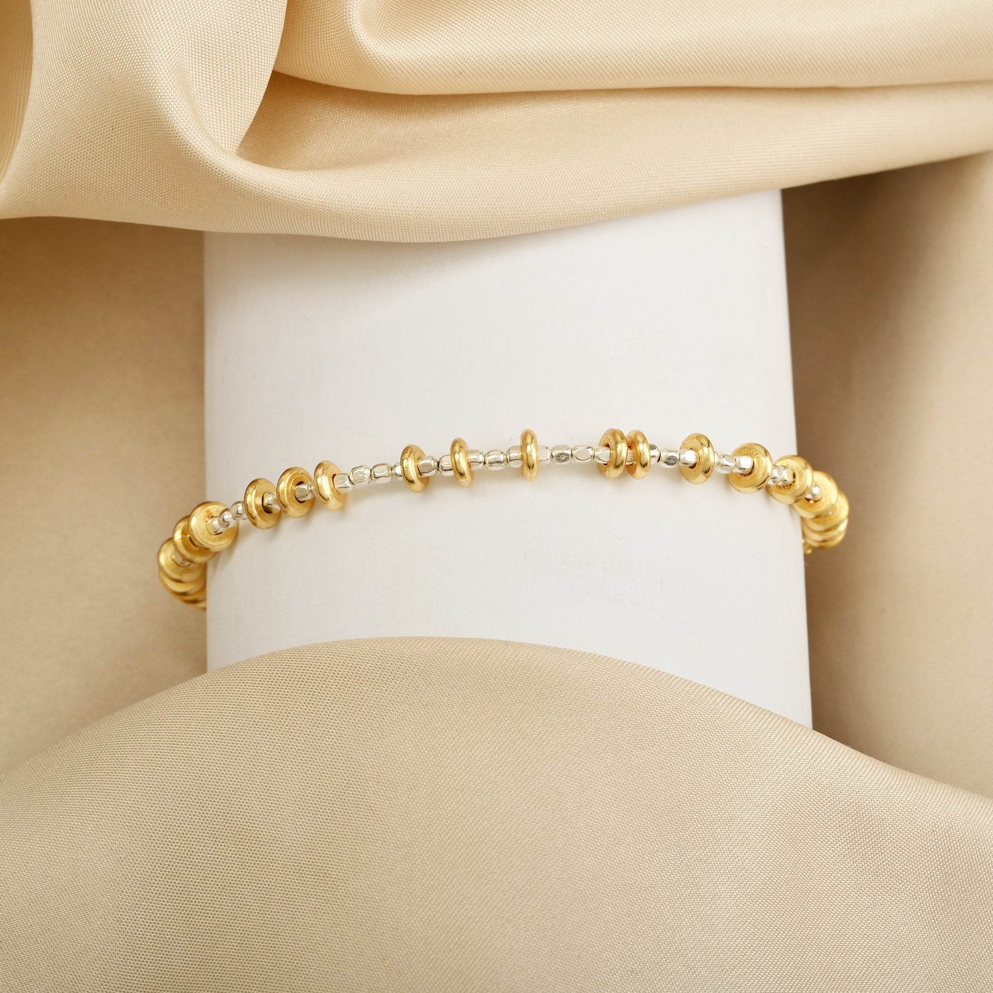 Gold Tone Metal Beads Bracelets - La Vitá Jewels