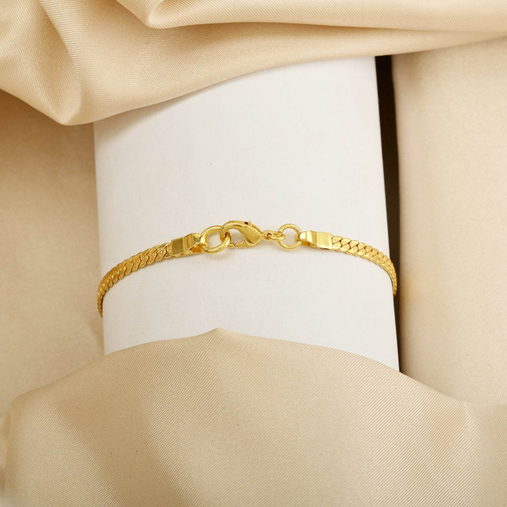 Plain Snake Link Chain Bracelets - La Vitá Jewels
