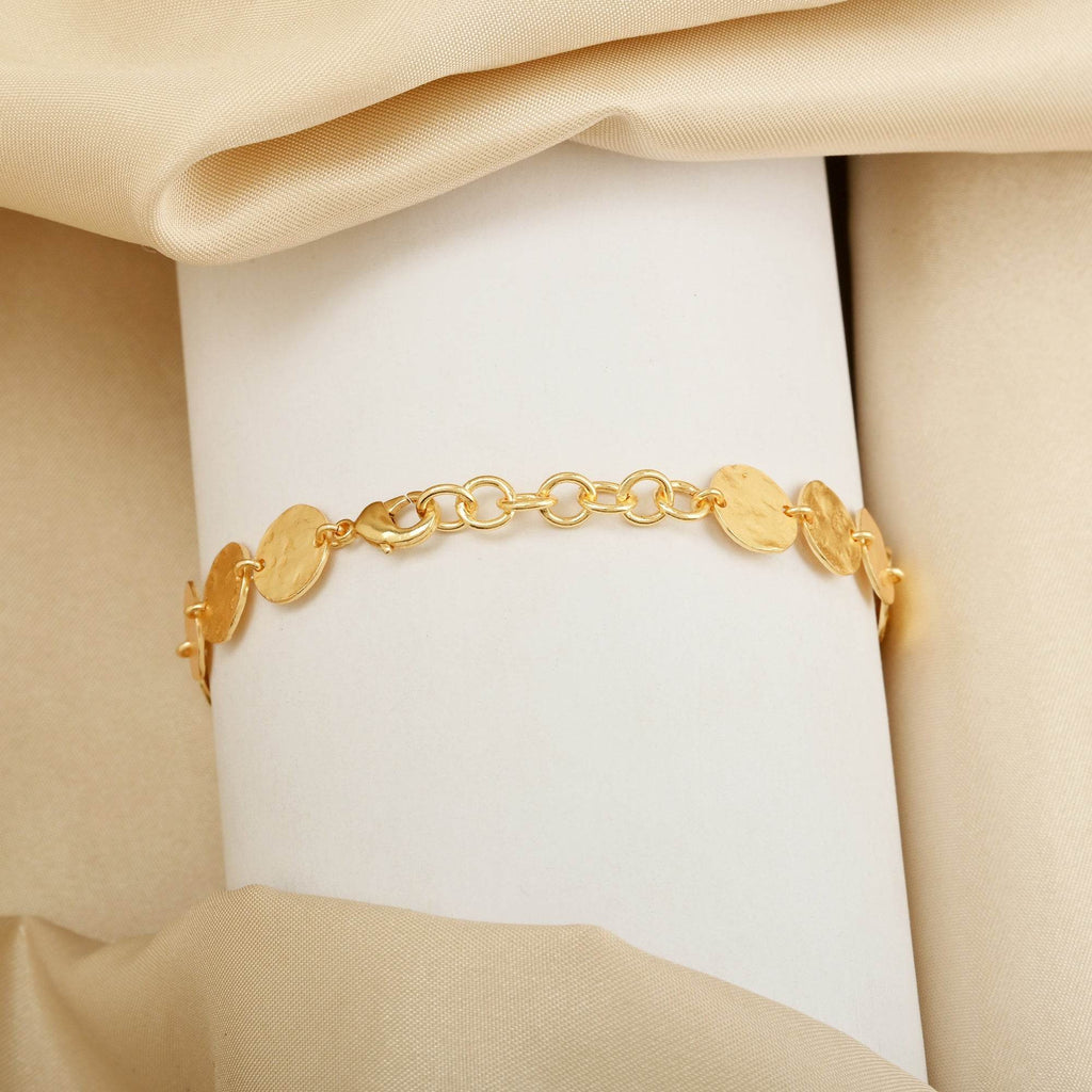 Round Disc Hammered Statement Bracelets - La Vitá Jewels