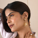 Baroque Pearl Flower Dangle Earrings