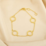 4 Round Metal Disc Chain Bracelets