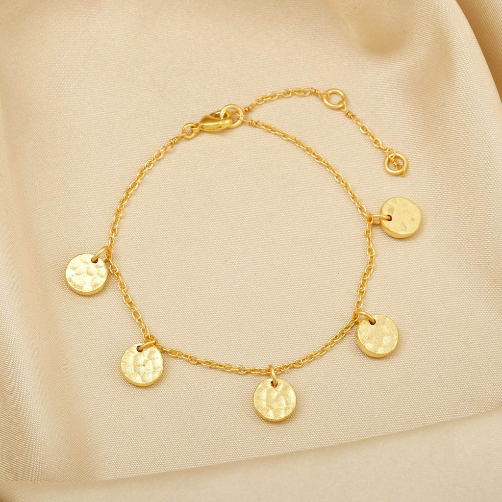 Hammered Round Disc Chain Bracelets - La Vitá Jewels