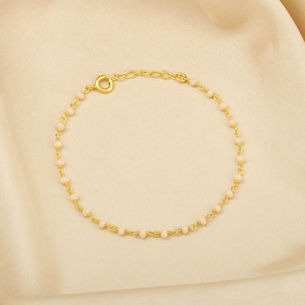 Peach Chalcedony Gemstone Bracelets - La Vitá Jewels