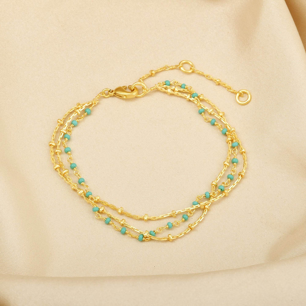 Seed Turquoise Beads Gemstone Bracelets - La Vitá Jewels