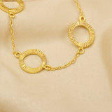 4 Round Metal Disc Chain Bracelets