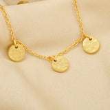 Hammered Round Disc Chain Bracelets