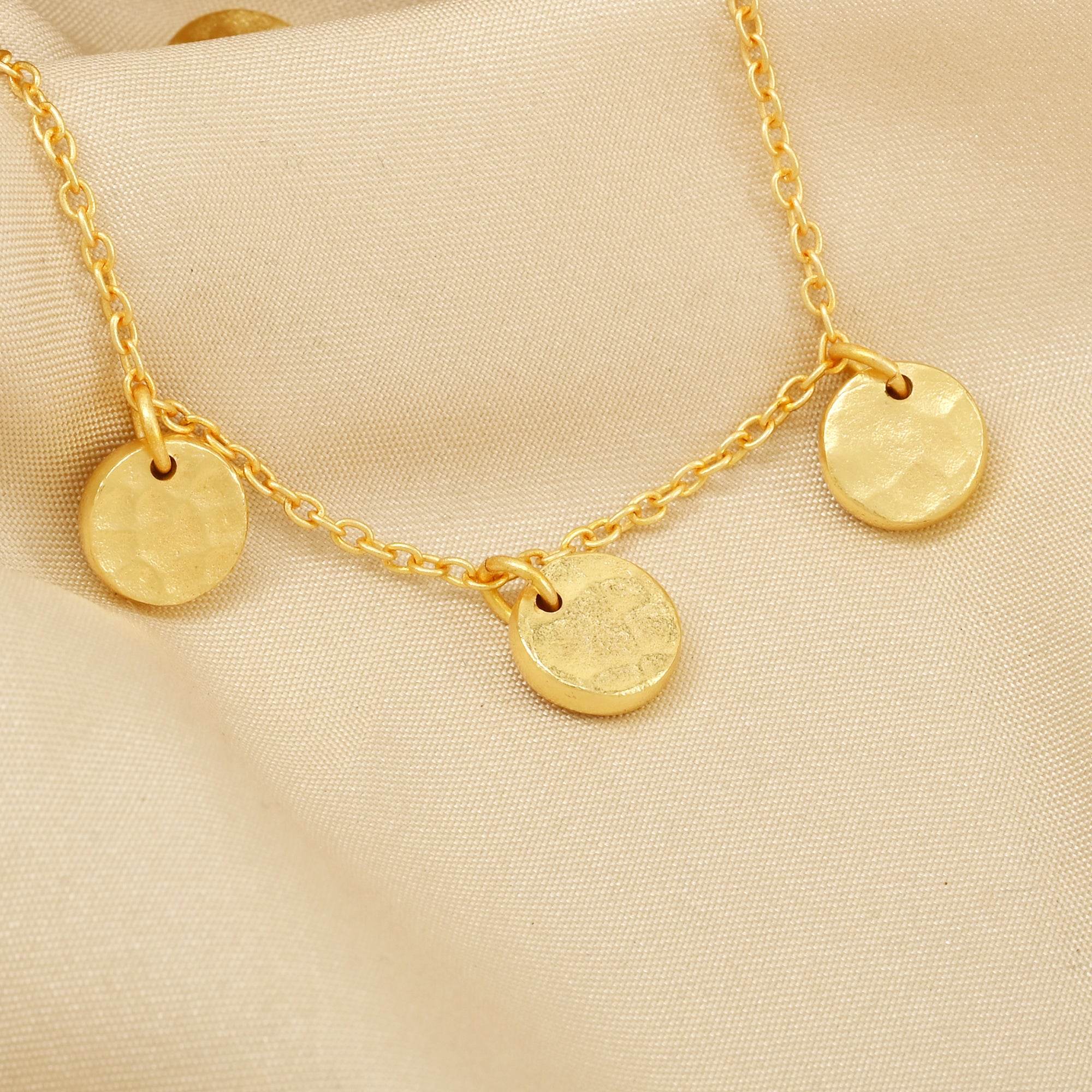 Hammered Round Disc Chain Bracelets - La Vitá Jewels