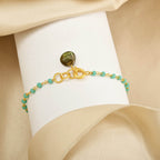 Aqua Chalcy and Labradorite Gemstone Bracelets - La Vitá Jewels