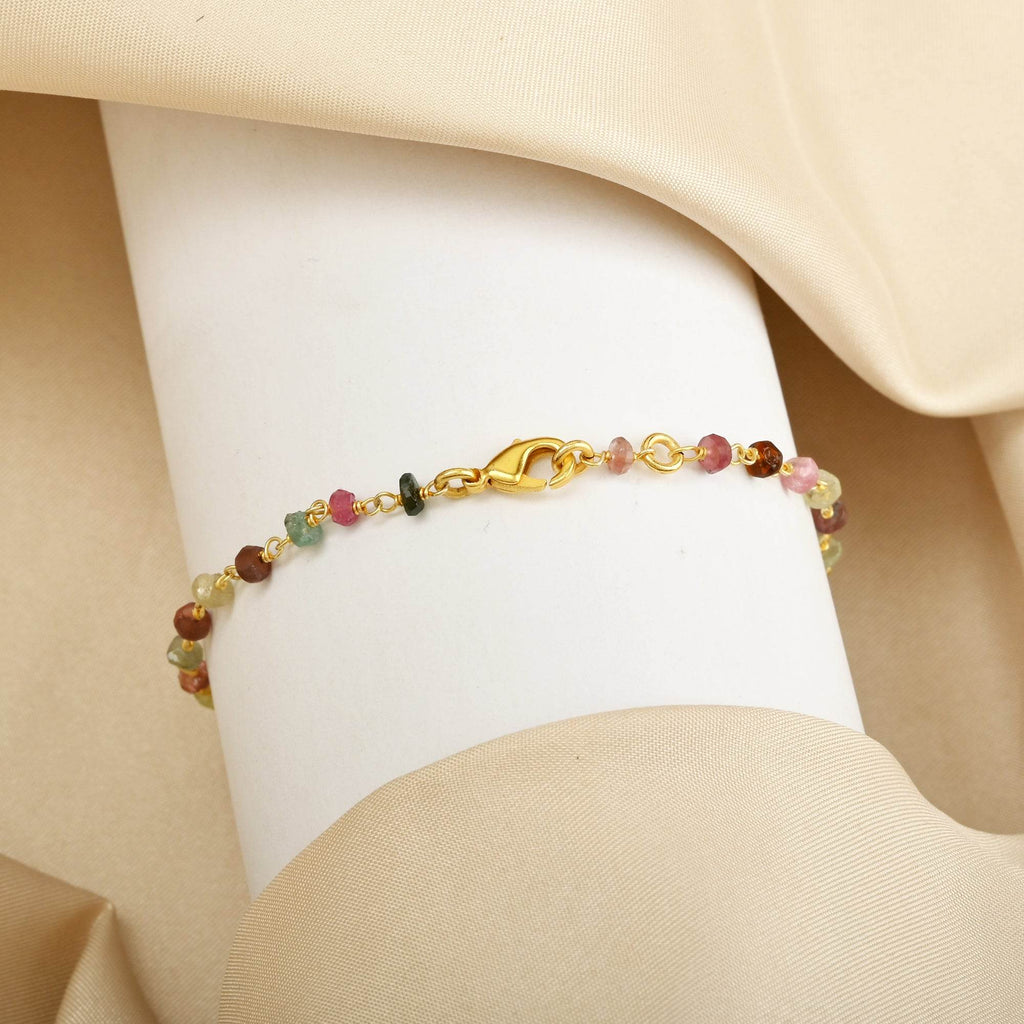 Multi Tourmaline Gemstone Beaded Bracelet - La Vitá Jewels