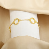 4 Round Metal Disc Chain Bracelets