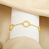 4 Round Metal Disc Chain Bracelets