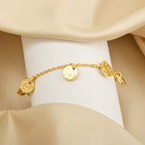 Hammered Round Disc Chain Bracelets